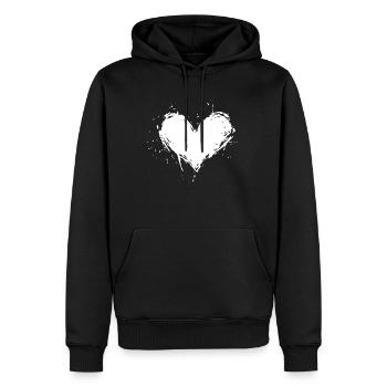 Herz Symbol - Männer Premium Bio Hoodie - Schwarz - Vorne - Nico (187cm)