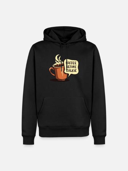 COFFEE BEFORE TALKIE - Men’s Premium Organic Hoodie - black