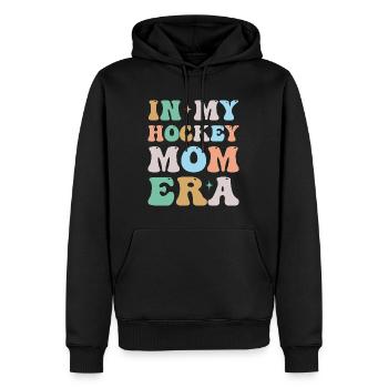 À l’époque de ma mère de hockey, groovy rétro - Sweat à capuche Premium bio Homme - noir - Devant - Nico (187cm)