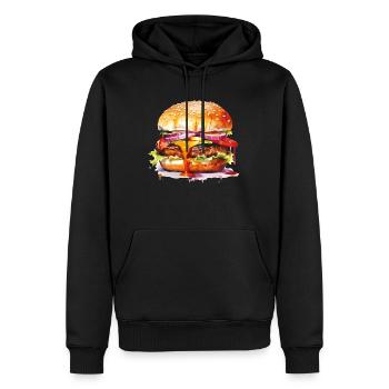 burger - Sweat à capuche Premium bio Homme - noir - Devant - Nico (187cm)