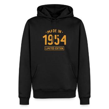 Made in 1954 - Limited Edition - Geburtsjahr - Männer Premium Bio Hoodie - Schwarz - Vorne - Nico (187cm)