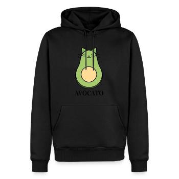 Avocato - Avocado chat - Sweat à capuche Premium bio Homme - noir - Devant - Nico (187cm)