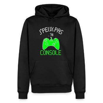 J'peux pas j'ai console | Humour - Sweat à capuche Premium bio Homme - noir - Devant - Nico (187cm)