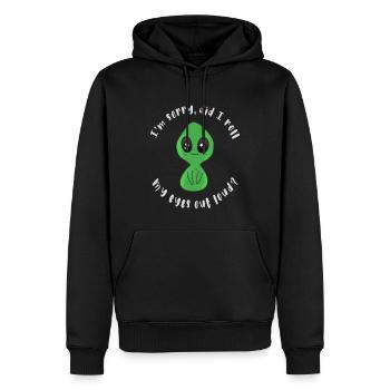Tut mir leid, habe ich meine Augen laut verdreht - Männer Premium Bio Hoodie - Schwarz - Vorne - Nico (187cm)