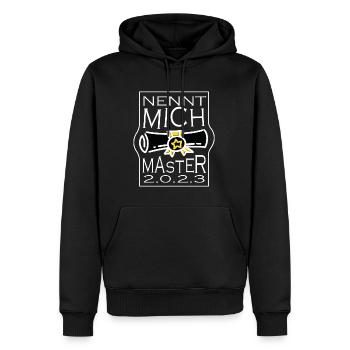 Abschluss 2023, NENNT MICH MASTER 2023 - Männer Premium Bio Hoodie - Schwarz - Vorne - Nico (187cm)