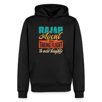Ramp Agent Taking Flight To New Heights - Men’s Premium Organic Hoodie - black - Front - Nico (187cm)
