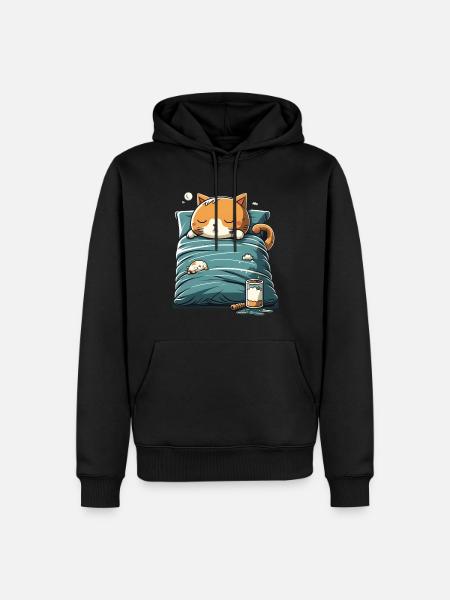 Kawaii Cat Sleep Gift - Men’s Premium Organic Hoodie - black