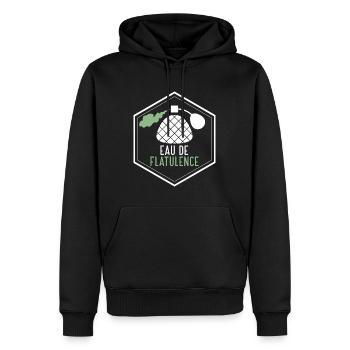 Eau De Flatulence - Furz Geschenk Furzen - Männer Premium Bio Hoodie - Schwarz - Vorne - Nico (187cm)