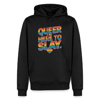 Queer et ici pour tuer les LGBTQ Mois de la fierté gaie LGBT - Sweat à capuche Premium bio Homme - noir - Devant - Nico (187cm)