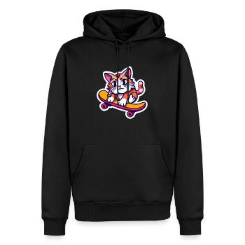 Patinage de chat - Sweat à capuche Premium bio Homme - noir - Devant - Nico (187cm)