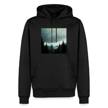 Dunkler Wald - Männer Premium Bio Hoodie - Schwarz - Vorne - Nico (187cm)