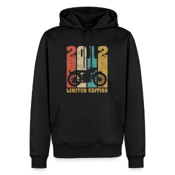 Vintage Moto 2012 Rétro Cadeau D'anniversaire - Sweat à capuche Premium bio Homme - noir - Devant - Nico (187cm)
