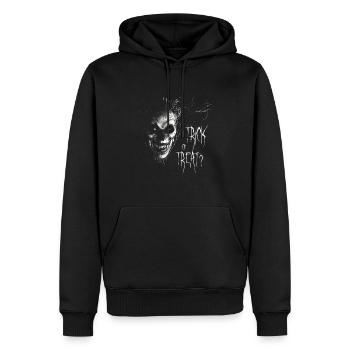 Creepy Trick o' Treat Scary Face - Men’s Premium Organic Hoodie - black - Front - Nico (187cm)