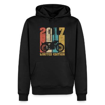 Vintage Moto 2017 Rétro Cadeau D'anniversaire - Sweat à capuche Premium bio Homme - noir - Devant - Nico (187cm)