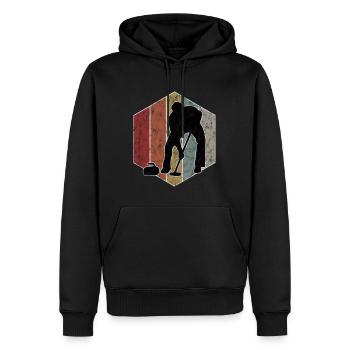 Curling sur glace Curling Retro Cadeau - Sweat à capuche Premium bio Homme - noir - Devant - Nico (187cm)