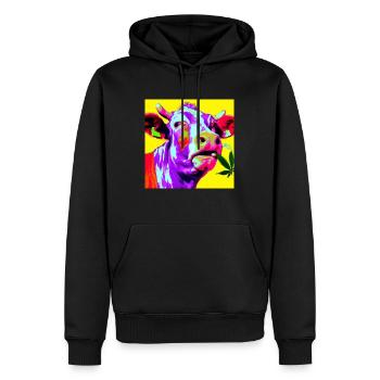 CANNA-COW VACHE W CANNA - Sweat à capuche Premium bio Homme - noir - Devant - Nico (187cm)