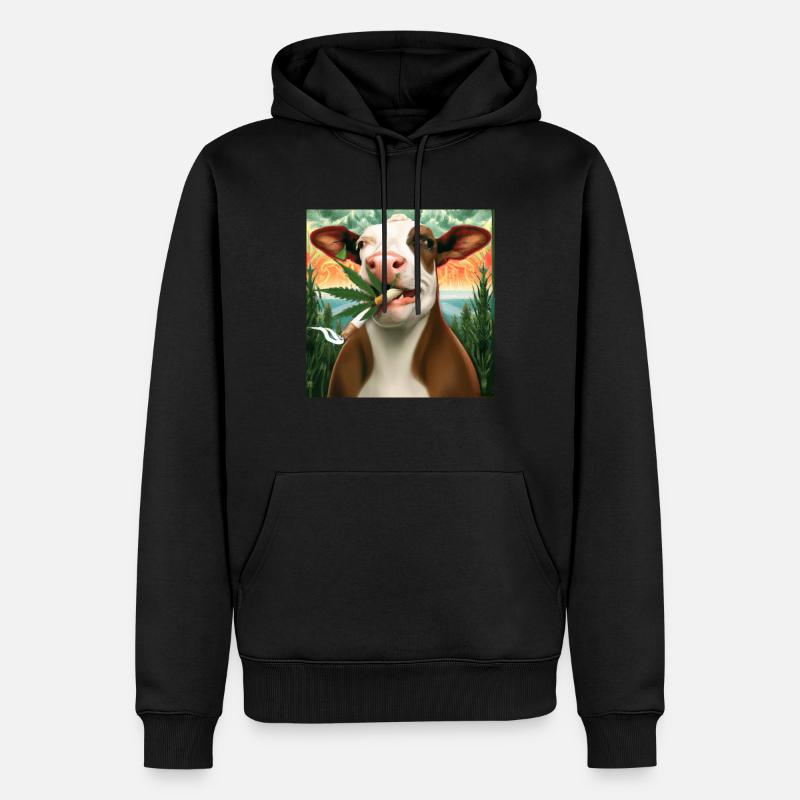 COW COOL - Sweat à capuche Premium bio Homme - noir