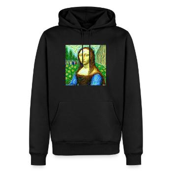 mona lisa in van gogh style - Männer Premium Bio Hoodie - Schwarz - Vorne - Nico (187cm)