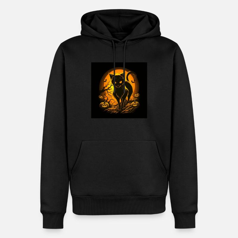 Chat d’Halloween - Sweat à capuche Premium bio Homme - noir