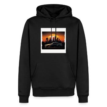 and Sunset - Männer Premium Bio Hoodie - Schwarz - Vorne - Nico (187cm)