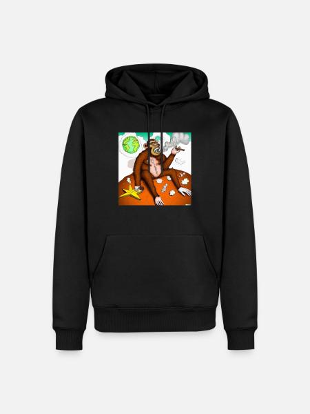 smoking rich monkey - Männer Premium Bio Hoodie - Schwarz