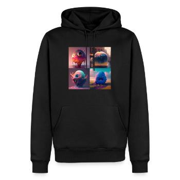 Aliens are coming - Sweat à capuche Premium bio Homme - noir - Devant - Nico (187cm)