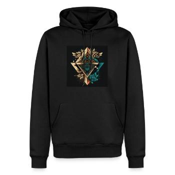 Wild Geometric - Sweat à capuche Premium bio Homme - noir - Devant - Nico (187cm)
