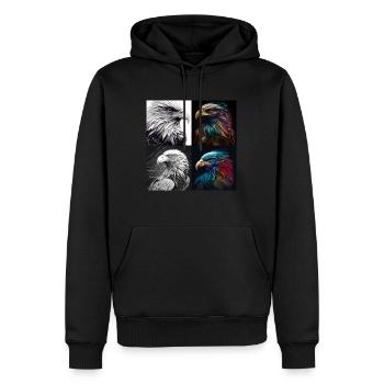 abstract eagle - Sweat à capuche Premium bio Homme - noir - Devant - Nico (187cm)