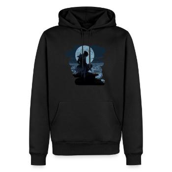 Ninja at Night on the Roof #2 - Men’s Premium Organic Hoodie - black - Front - Nico (187cm)
