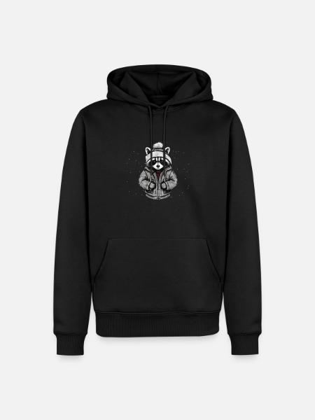 Raton laveur cool - Sweat à capuche Premium bio Homme - noir