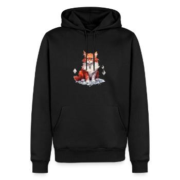 Geburtsstein-Katze Jänner - Männer Premium Bio Hoodie - Schwarz - Vorne - Nico (187cm)