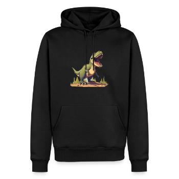 Dino - Sweat à capuche Premium bio Homme - noir - Devant - Nico (187cm)