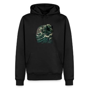 Kangawa Chtul - Sweat à capuche Premium bio Homme - noir - Devant - Nico (187cm)