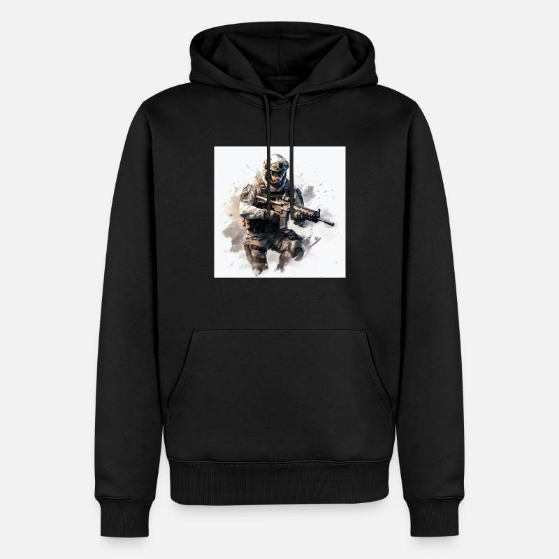COD jeu art shooter - Sweat à capuche Premium bio Homme - noir