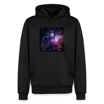 Raum - Männer Premium Bio Hoodie - Schwarz - Vorne - Nico (187cm)