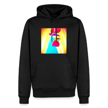 Sueur Céleste - Sweat à capuche Premium bio Homme - noir - Devant - Nico (187cm)