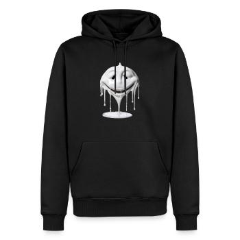 Le visage blanc - Sweat à capuche Premium bio Homme - noir - Devant - Nico (187cm)