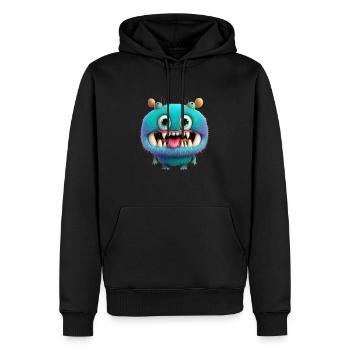 Süsses Monster mit grossen ohren gross - Männer Premium Bio Hoodie - Schwarz - Vorne - Nico (187cm)
