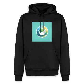 Friedens Taube - Männer Premium Bio Hoodie - Schwarz - Vorne - Nico (187cm)