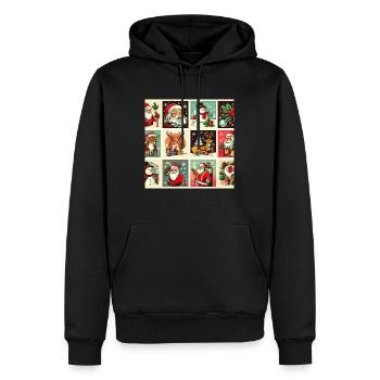 Cadre de Noël - Sweat à capuche Premium bio Homme - noir - Devant - Nico (187cm)