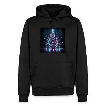 Cyberpunk Weihnachtsbaum - Männer Premium Bio Hoodie - Schwarz - Vorne - Nico (187cm)