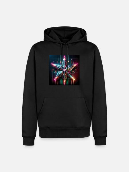 Cyberpunk Weihnachtsstern - Männer Premium Bio Hoodie - Schwarz