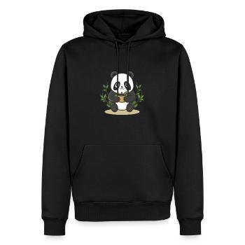 panda kawai - Sweat à capuche Premium bio Homme - noir - Devant - Nico (187cm)