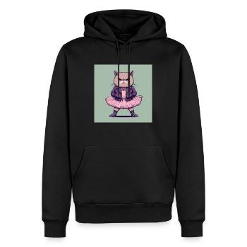 Badass Ballerina Cat - Men’s Premium Organic Hoodie - black - Front - Nico (187cm)