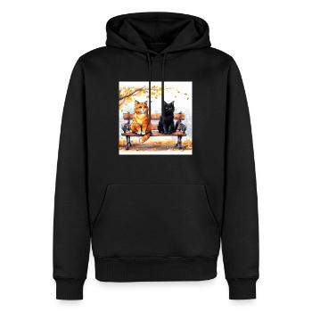 chats aux parc - Sweat à capuche Premium bio Homme - noir - Devant - Nico (187cm)