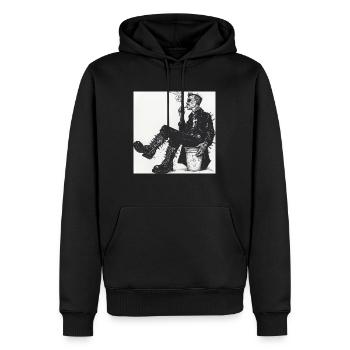 Rebel Priest - Men’s Premium Organic Hoodie - black - Front - Nico (187cm)