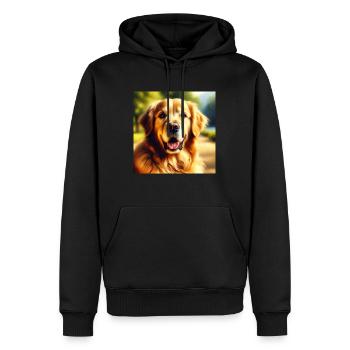 Golden Retriever - Men’s Premium Organic Hoodie - black - Front - Nico (187cm)