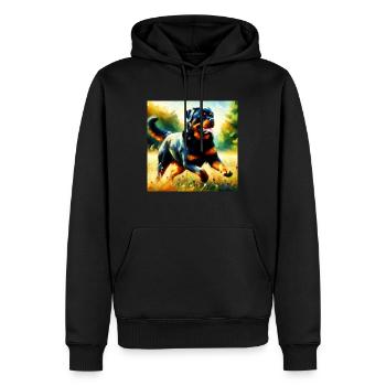 Rottweiler - Men’s Premium Organic Hoodie - black - Front - Nico (187cm)