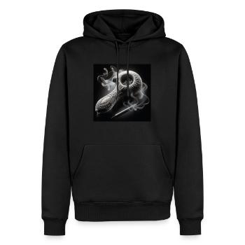 tee shirt - Sweat à capuche Premium bio Homme - noir - Devant - Nico (187cm)