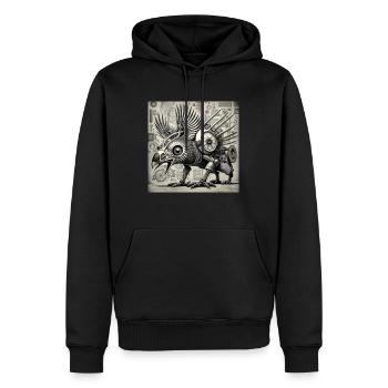 Cyborg im Phönix-Stil Steampunk Cyberpunk - Männer Premium Bio Hoodie - Schwarz - Vorne - Nico (187cm)